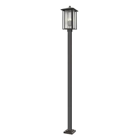 Aspen 3 Light Outdoor Post Mounted Fixture, Oil Rubbed Bronze And Clear Seedy